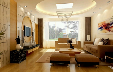 Дизайн гостиной с высокими потолками