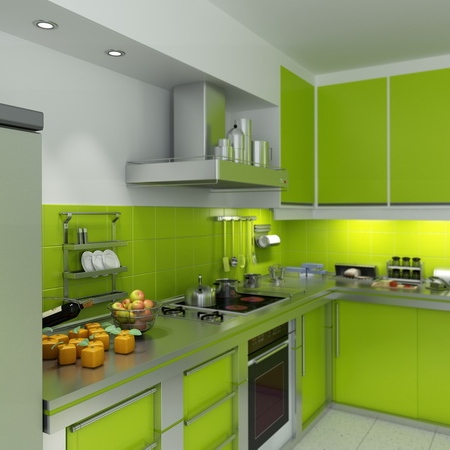 фото кухни цвет зеленый