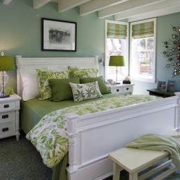 фото зеленой спальни
