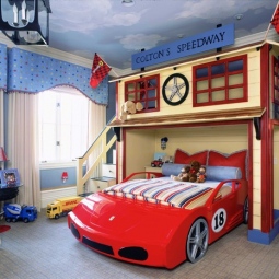 Детская кровать в виде машины фото